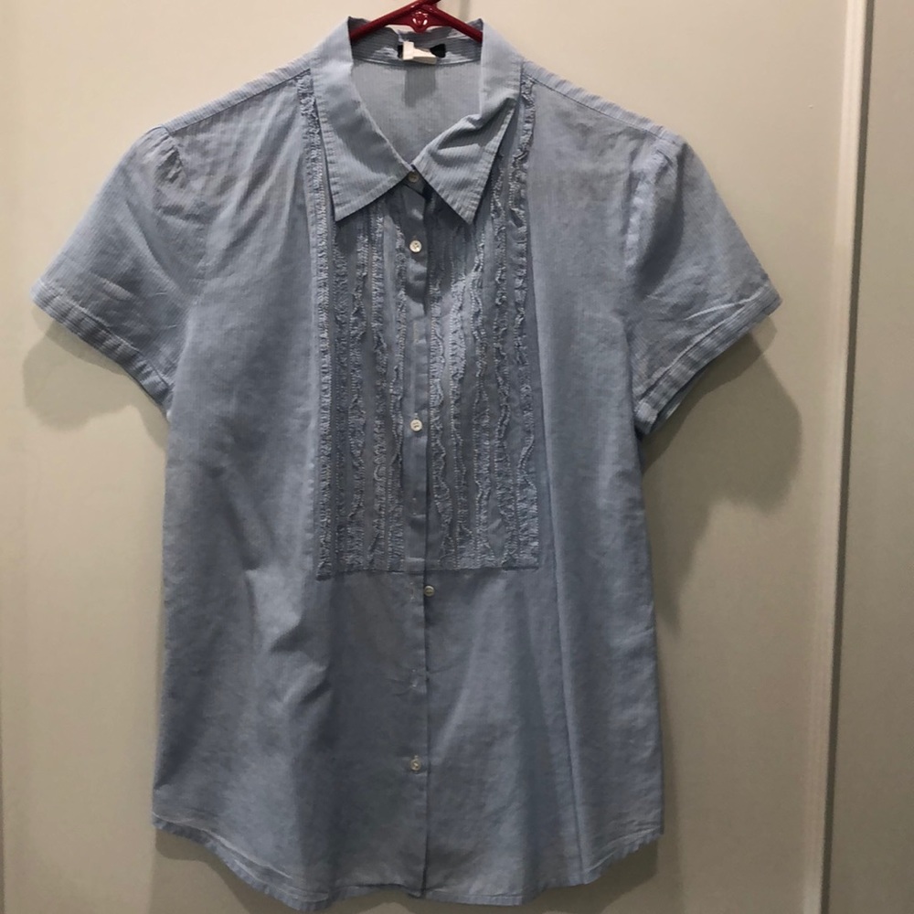 JCrew ruffle front shirt